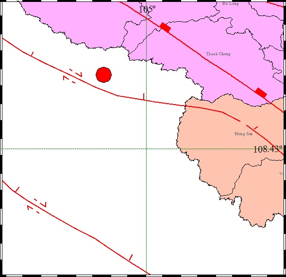Bản[-]đồ[-]tâm[-]chấn[-]động[-]đất[-]biên[-]giới[-]Việt[-]-[-]Lào[-](Ảnh:[-]Viện[-]vật[-]lý[-]địa[-]cầu)